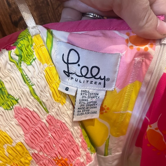 Lilly Pulitzer VTG white label women’s floral wrap dress pink and white size 6 - Picture 4 of 7